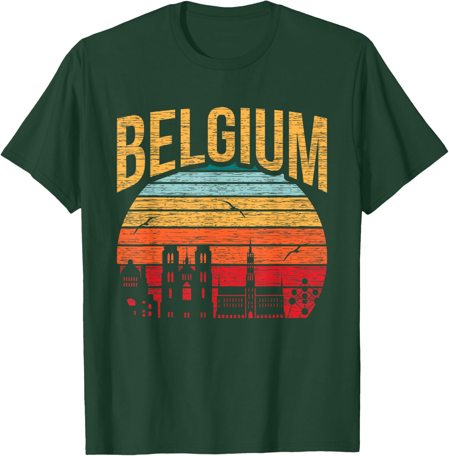 Funny Belgium Flag Shirt Roots From Usa Belgium T-Shirt - T-Shirt | Forest