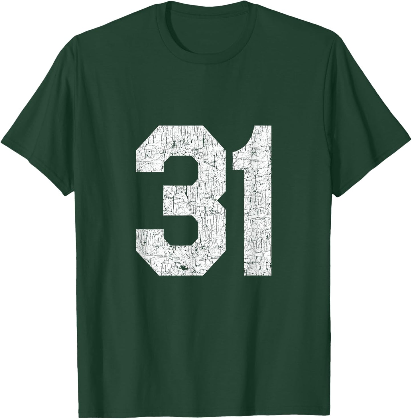 #31 Jersey Uniform Varsity Number, 31st Birthday, 31st Place T-Shirt - T-Shirt | Forest