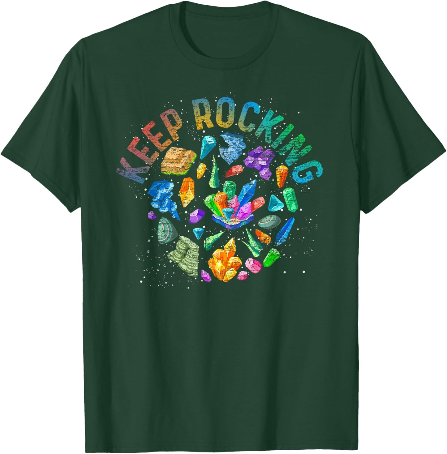 Colorful Rock Collector Earth Scientist Gift Funny Geology Small T-Shirt - T-Shirt | Forest