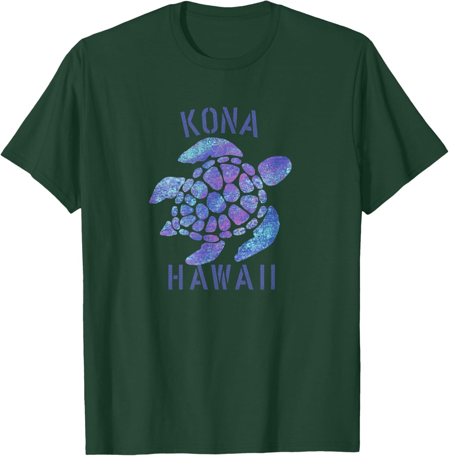 Kona, Hawaii Beach Design / Tribal Turtle Gift T-Shirt - T-Shirt | Forest