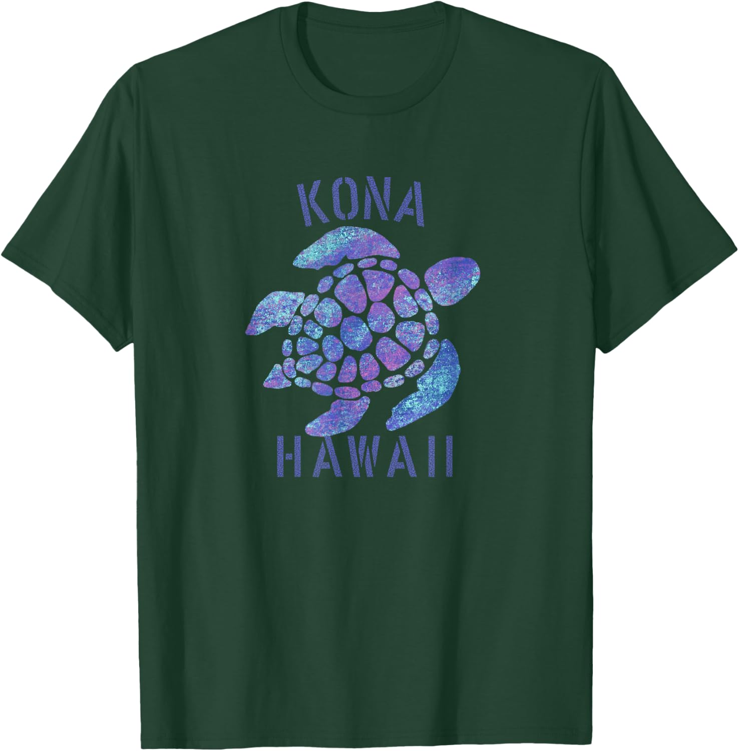 Kona, Hawaii Beach Design / Tribal Turtle Gift T-Shirt - T-Shirt | Forest