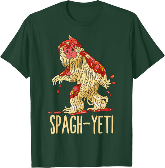 Spag-Yeti Spaghetti Spagyeti Funny Ramen Noodle Pasta T-Shirt - T-Shirt | Forest