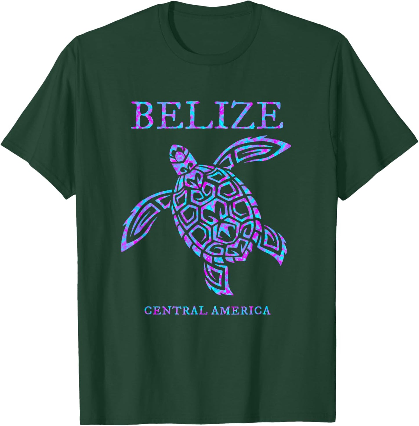 Belize Sea Turtle Retro T-Shirt - T-Shirt | Forest