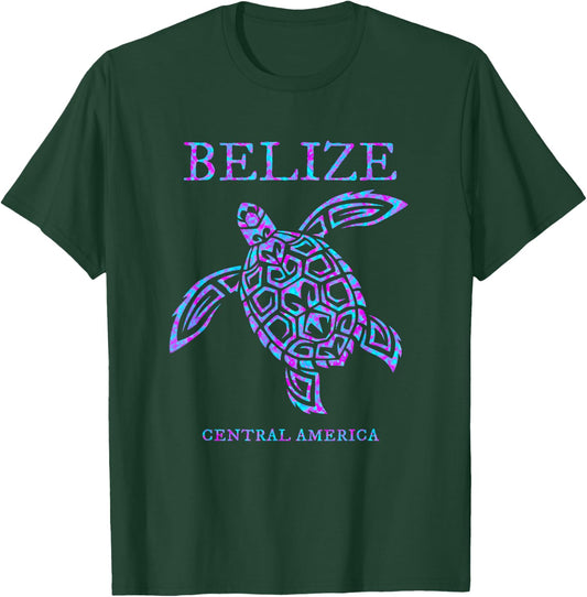 Belize Sea Turtle Retro T-Shirt - T-Shirt | Forest