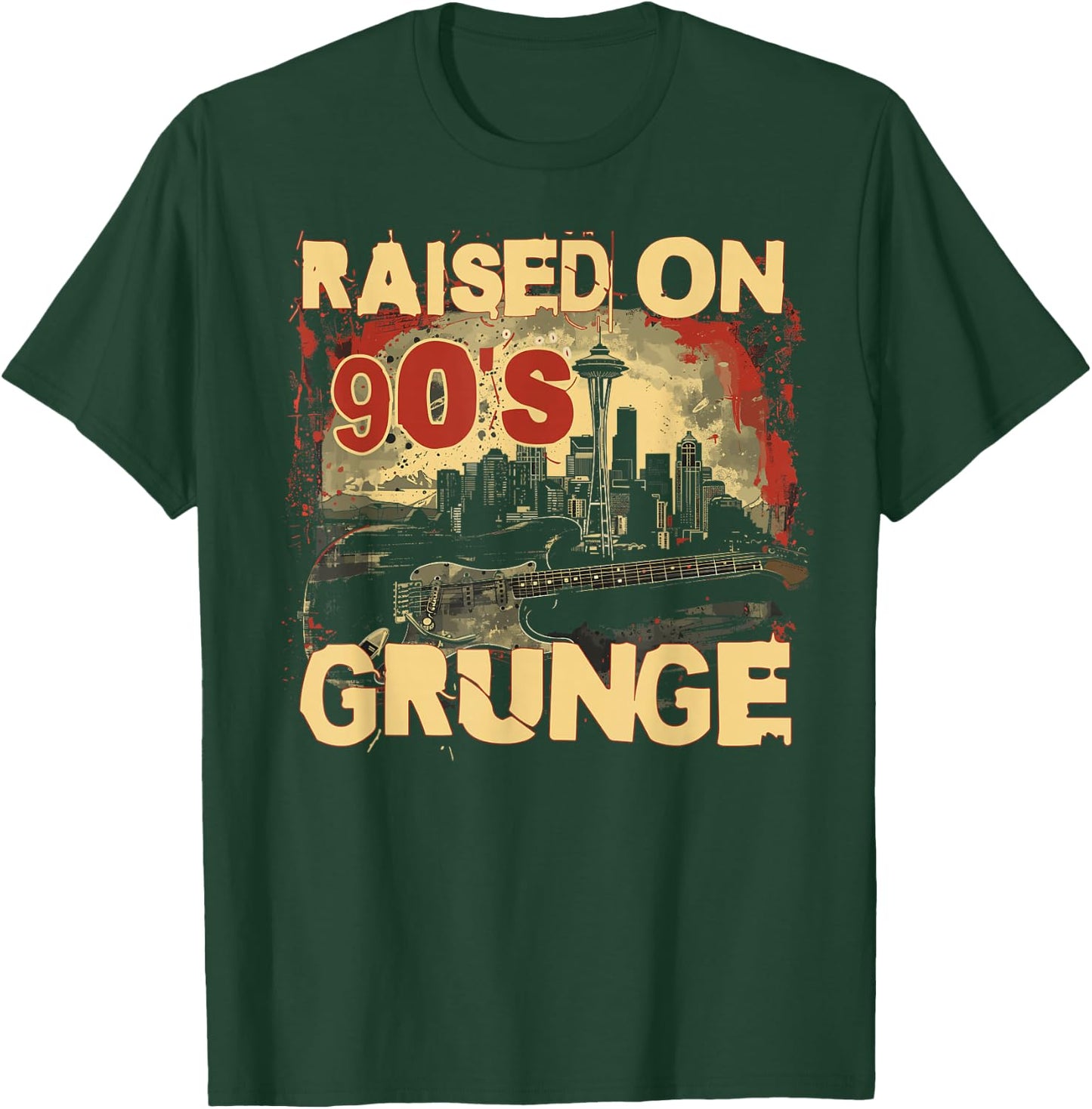 Raised On 90's Grunge Rock Music Lover T-Shirt - T-Shirt | Forest