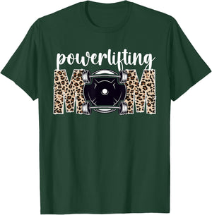 Powerlifting Mom Leopard Mom Of A Powerlifter Mother T-Shirt - T-Shirt | Forest