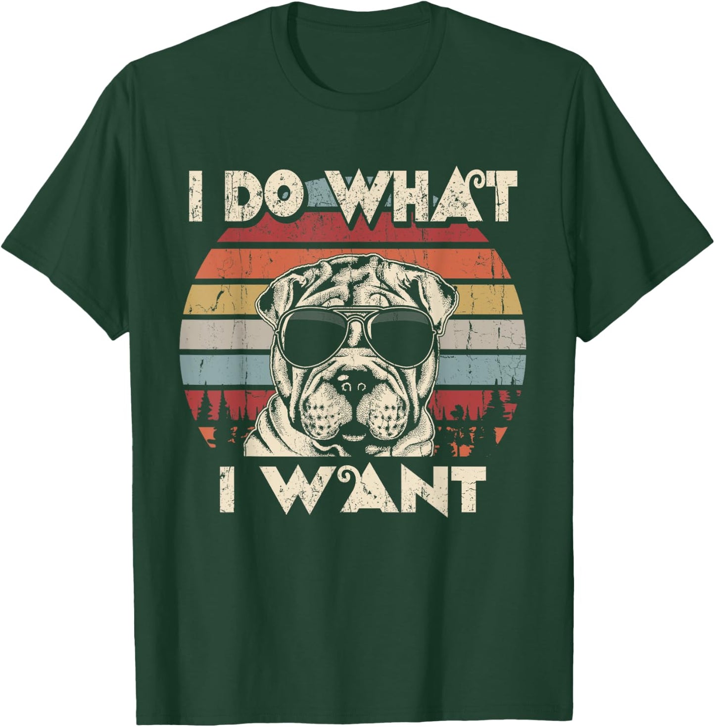 I do what I want funny Shar Pei Vintage Retro T-Shirt - T-Shirt | Forest