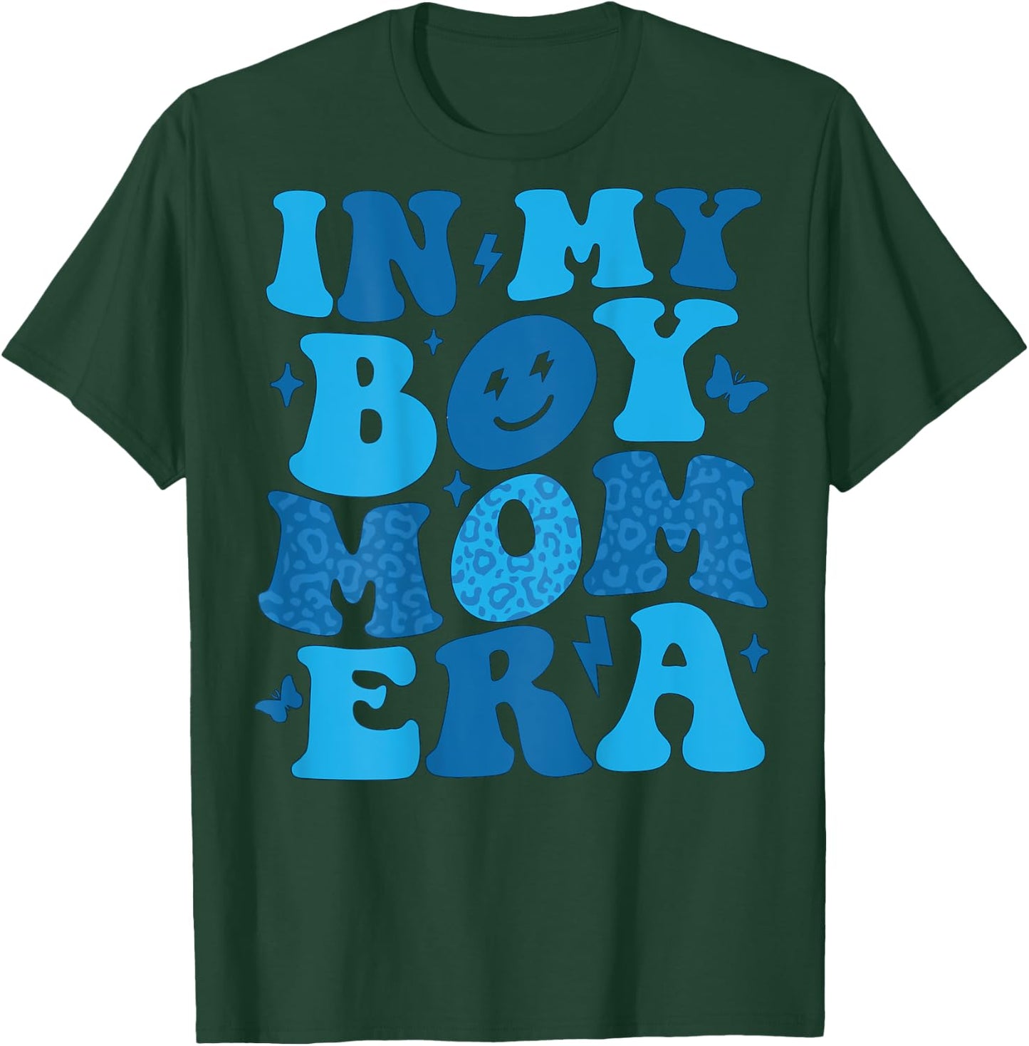 In My Boy Mom Era Groovy New Mama Club Retro Gender Reveal T-Shirt - T-Shirt | Forest