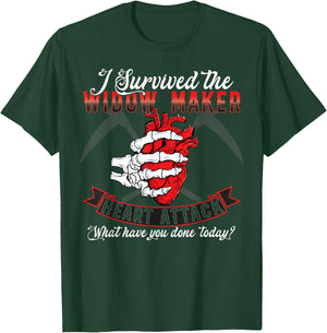 I Survived The Widow Maker Heart Attack Heart Disease T-Shirt - T-Shirt | Forest