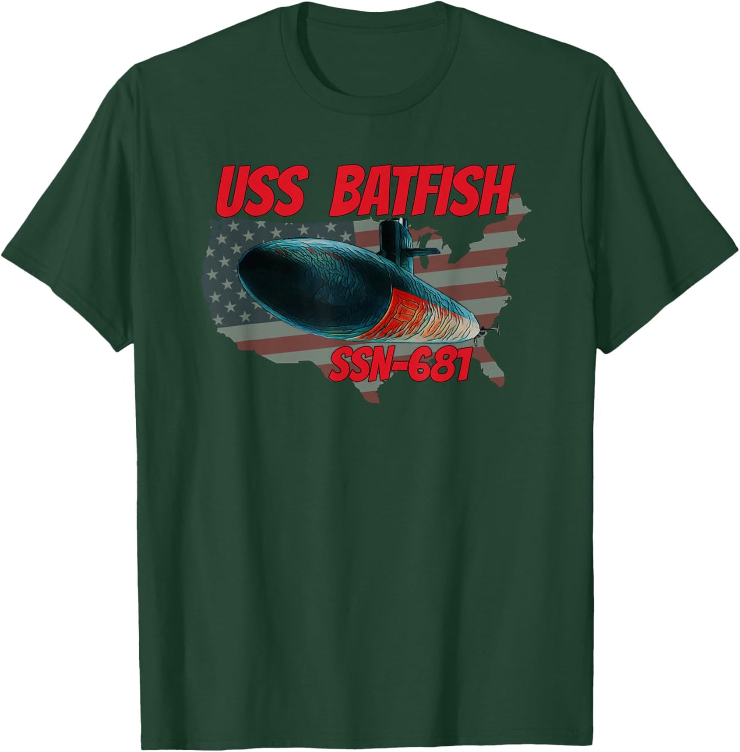 USS Batfish SSN-681 Submarine Veterans Day Father Grandpa T-Shirt - T-Shirt | Forest