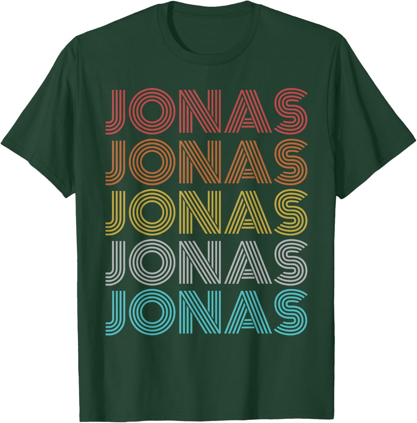 Jonas Shirt Retro Vintage Apparel -Adults and Kids Black Cotton 60% Polyester 40% Short Sleeve Small Classic Fit Spring, Summer T-Shirt - T-Shirt | Forest