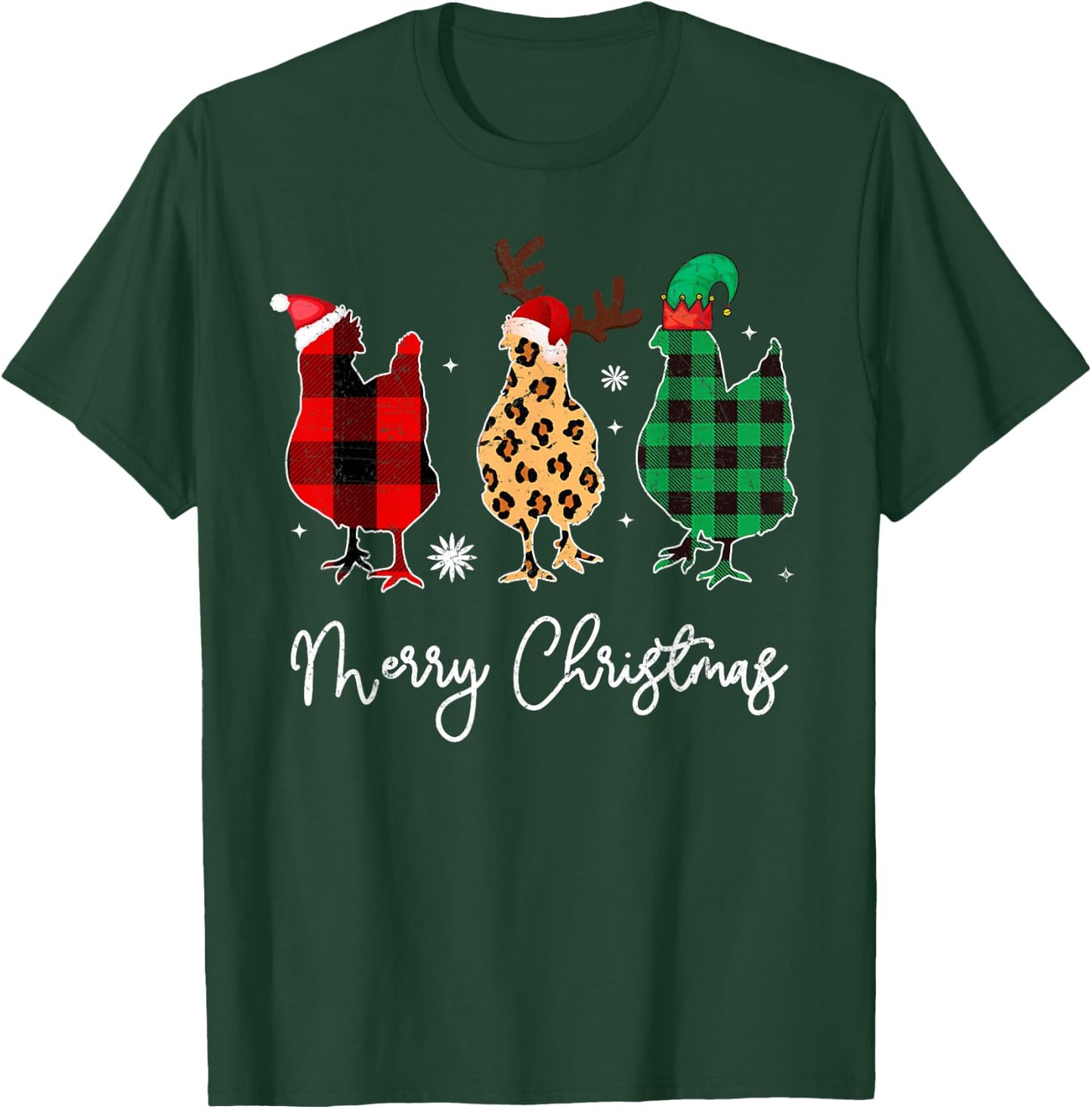 Merry Christmas Chickens T-Shirt - T-Shirt | Forest