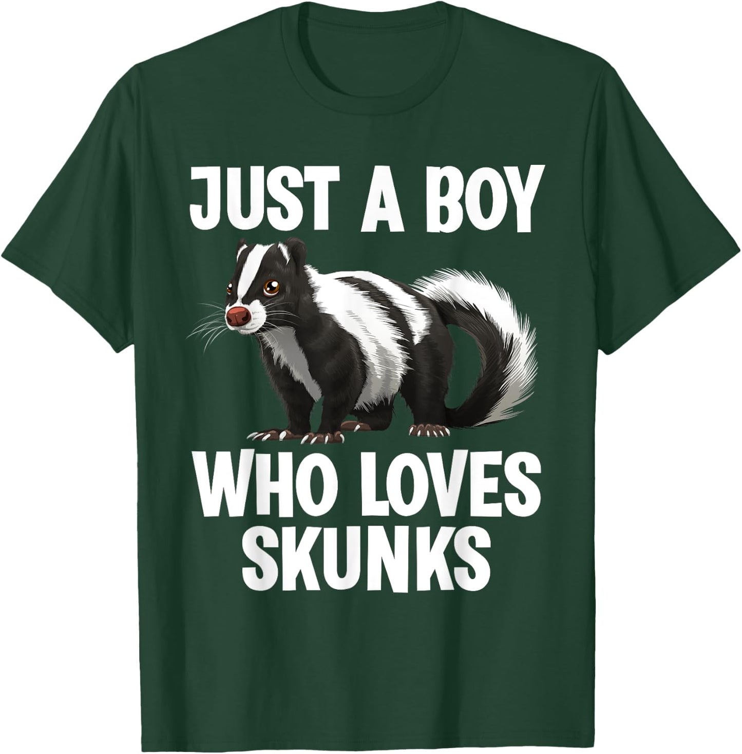 Cute Skunk Design Boys Zoo Wild Animal Skunk Lovers T-Shirt - T-Shirt | Forest