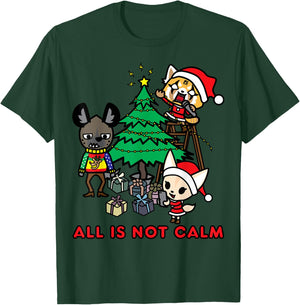 Aggretsuko All is Not Calm Christmas T-Shirt - T-Shirt | Forest