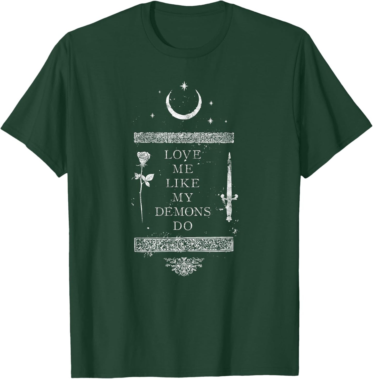 Occult Gothic Grunge Love Me Like My Demons Do Witch Moon T-Shirt - T-Shirt | Forest