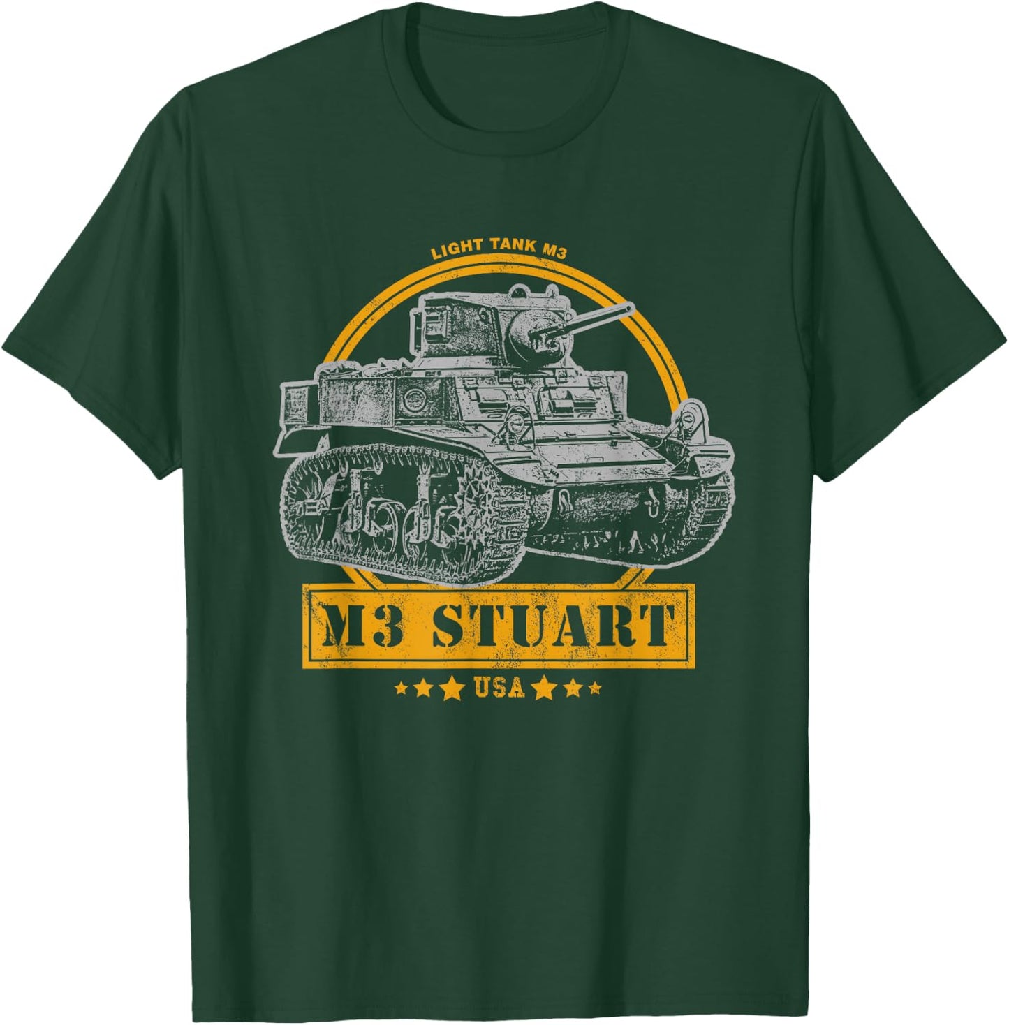 M3 Stuart - WW2 Tank T-Shirt - T-Shirt | Forest