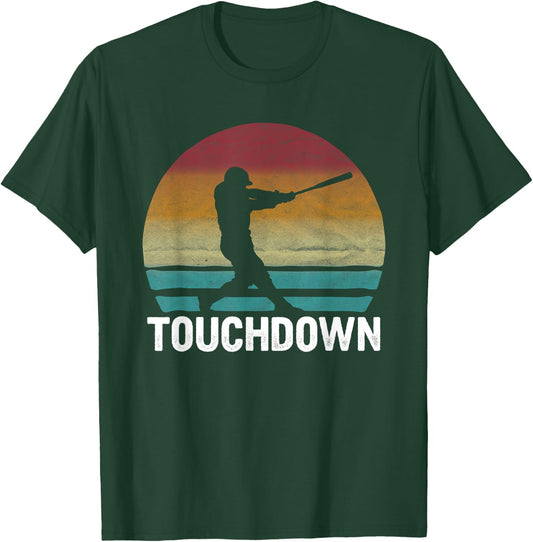 Funny Sports Touchdown Baseball Player retro vintage T-Shirt - T-Shirt | Forest