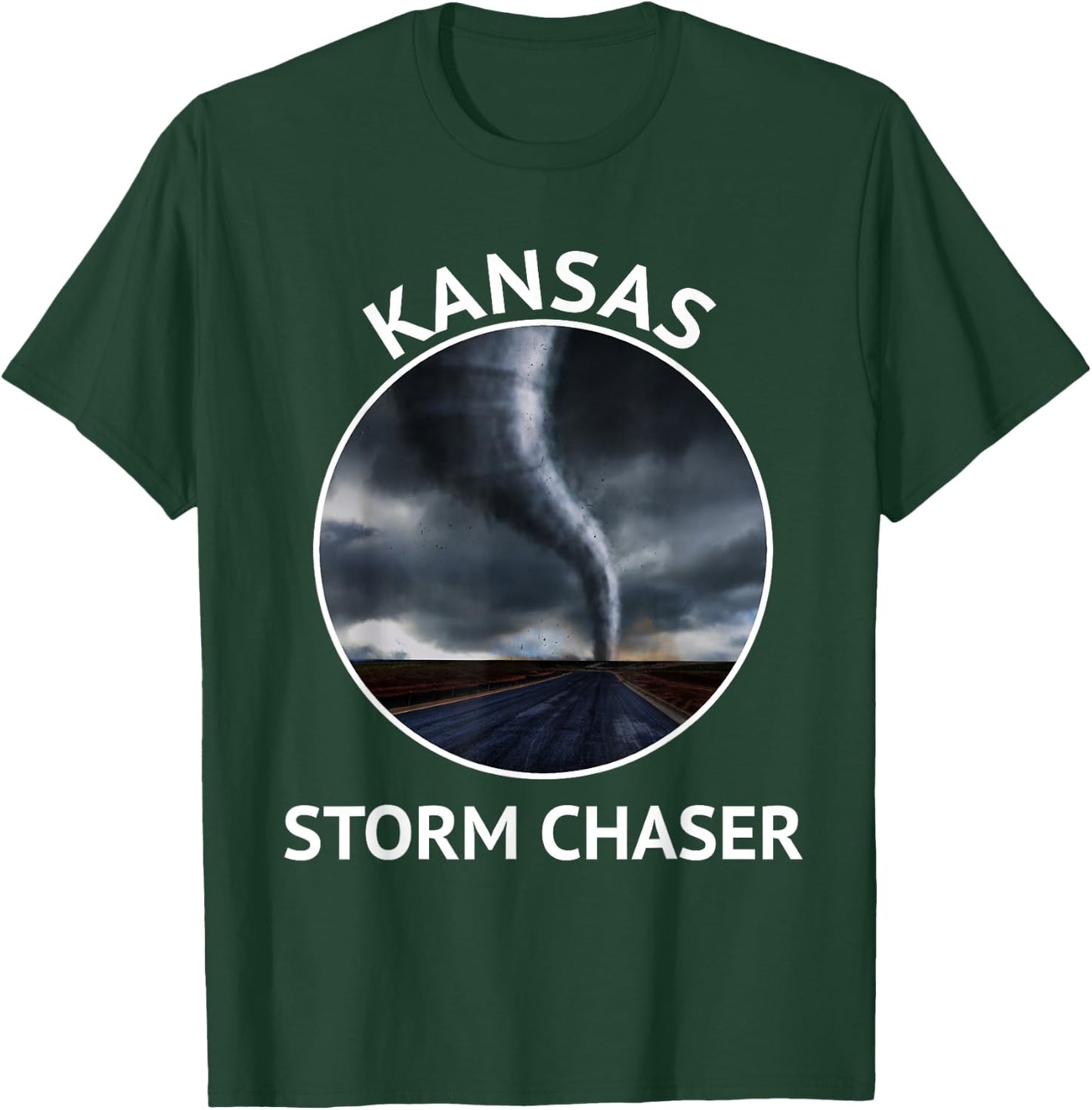 Kansas Weather Storm Tornado Hurricane Chaser Men Women T-Shirt - T-Shirt | Forest