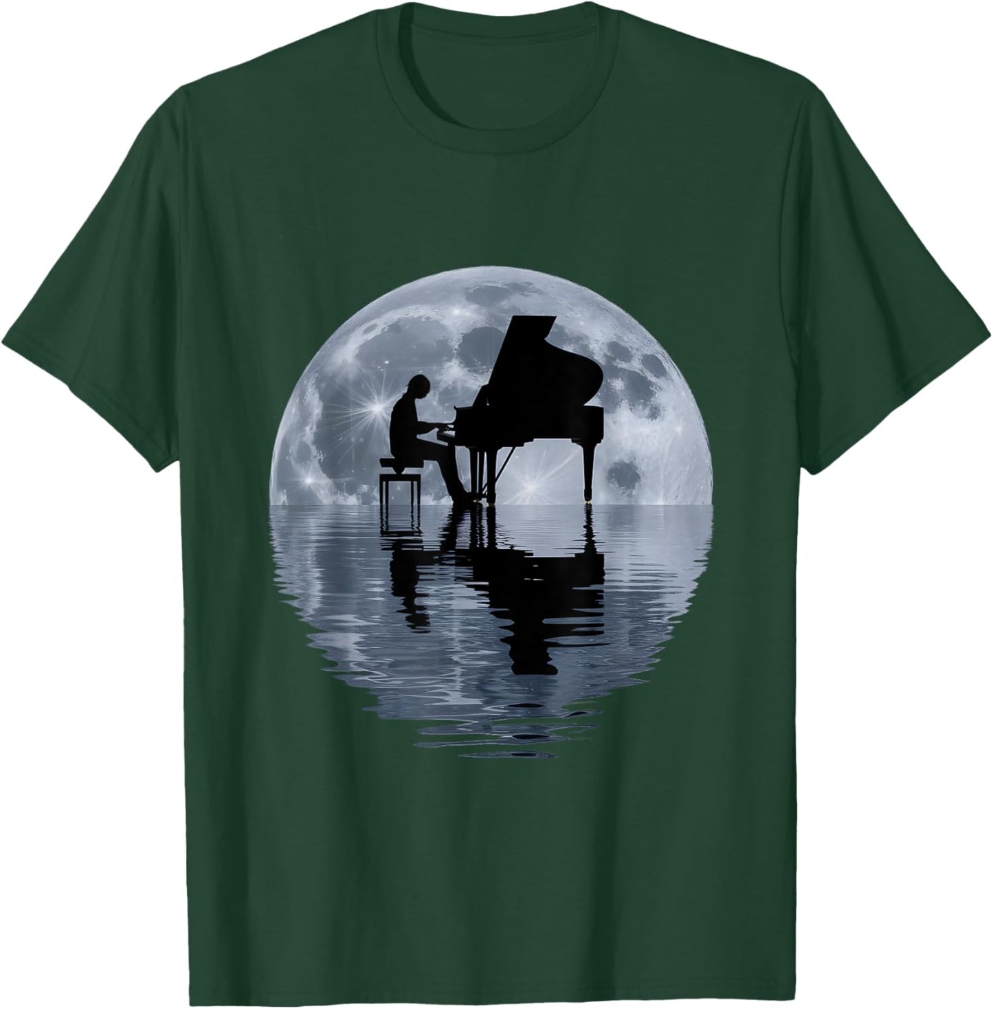Moonlight Piano Player Pianist Moon T-Shirt - T-Shirt | Forest