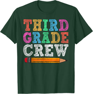 Third Grade Crew 3rd Grade Gift Back To School T-Shirt - T-Shirt | Forest