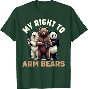 My Right to Arm Bears Funny Graphic Meme Polar Grizzly Panda T-Shirt - T-Shirt | Forest