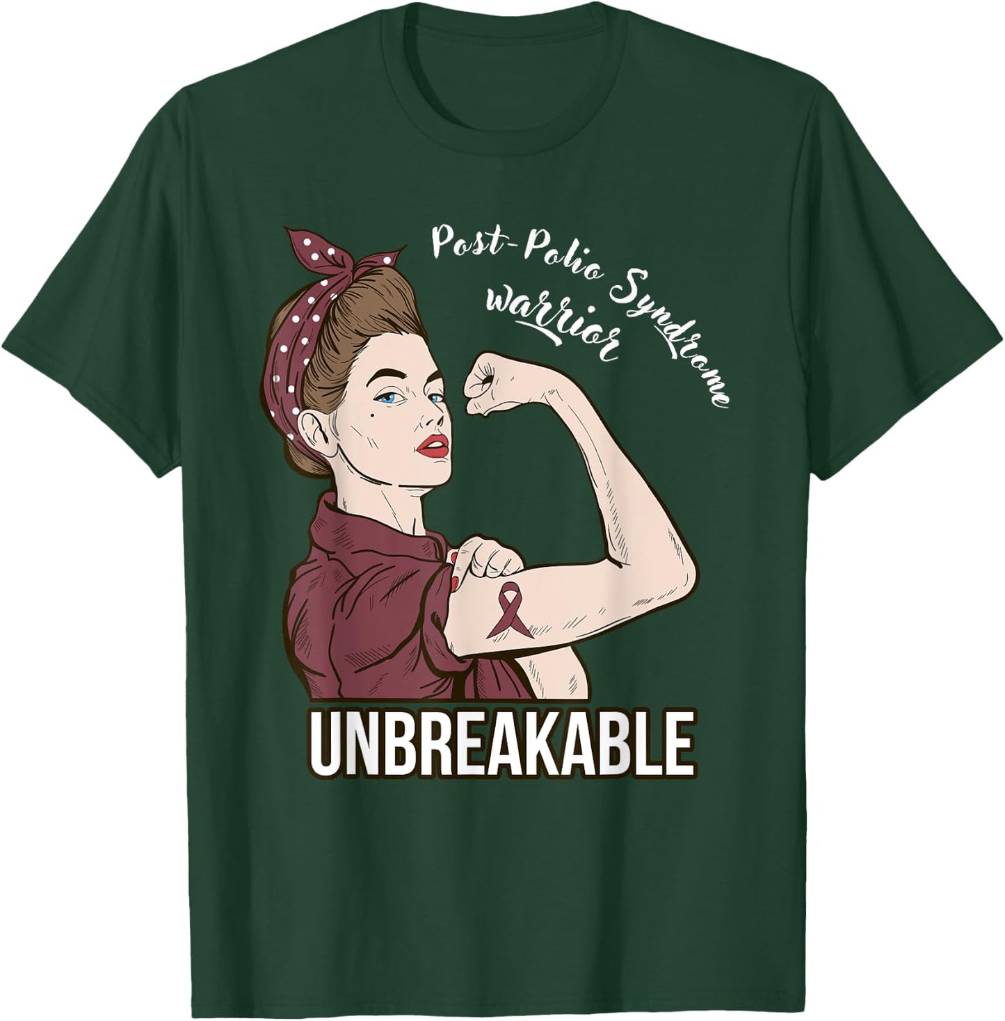Post-Polio Syndrome Awareness Warrior Support Fight T-Shirt - T-Shirt | Forest