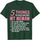 5 Things You Should Know About My Memaw Funny Memaw T-Shirt - T-Shirt | Forest