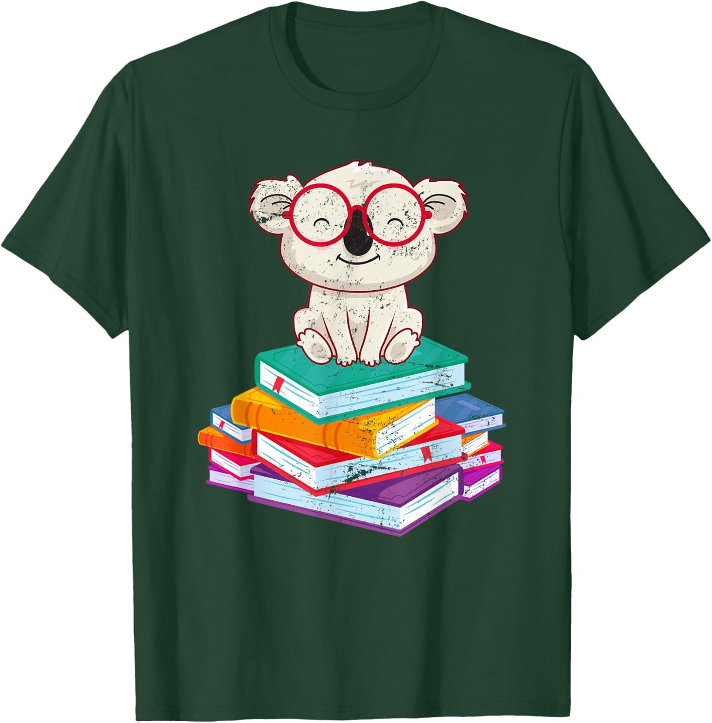 Koala Bear Librarian Reading Books Koala T-Shirt - T-Shirt | Forest