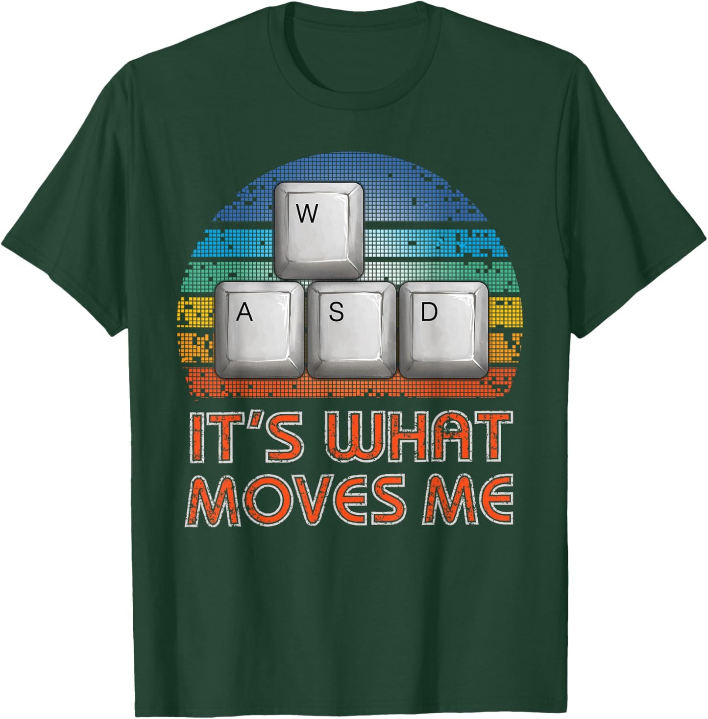Vintage WASD PC Gamer - Classic Fit, Short Sleeve, Black - Gift & Boys T-Shirt - T-Shirt | Forest