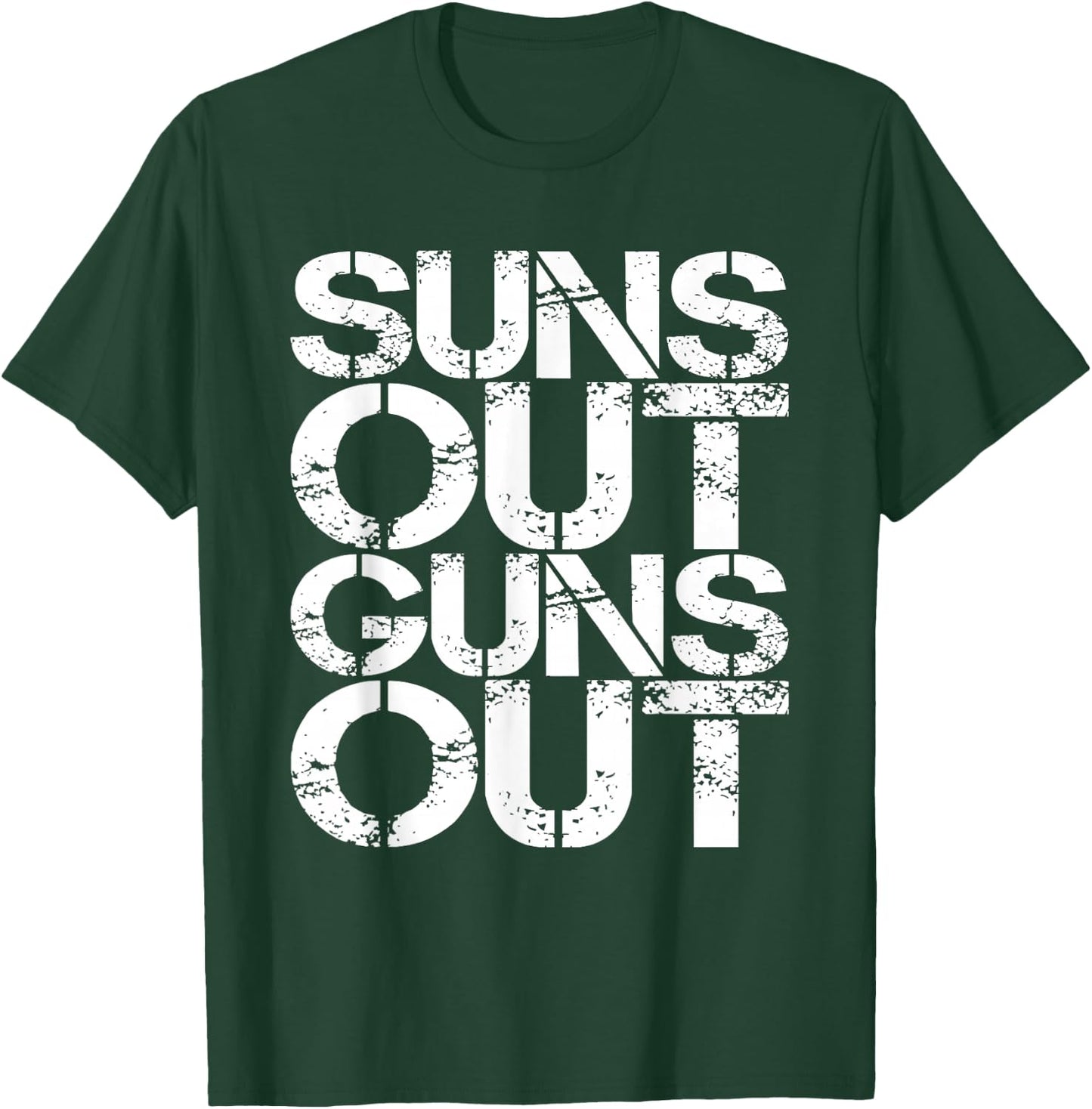Suns Out Guns Out Workout Funny Gym Muscle Exercise Sunsout T-Shirt - T-Shirt | Forest