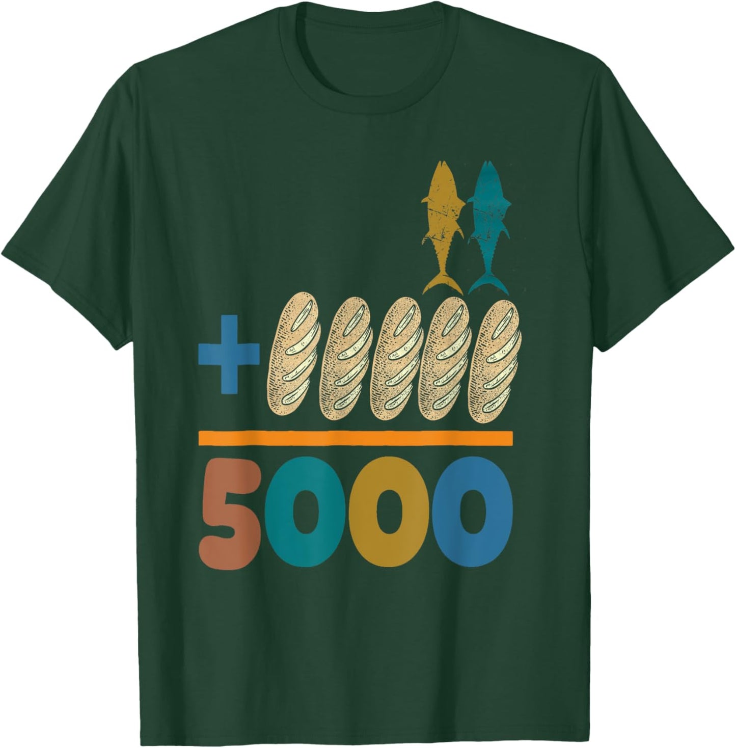 Jesus 2 Fishes 5 Breads 5000 Chosen Against The Current T-Shirt - T-Shirt | Forest