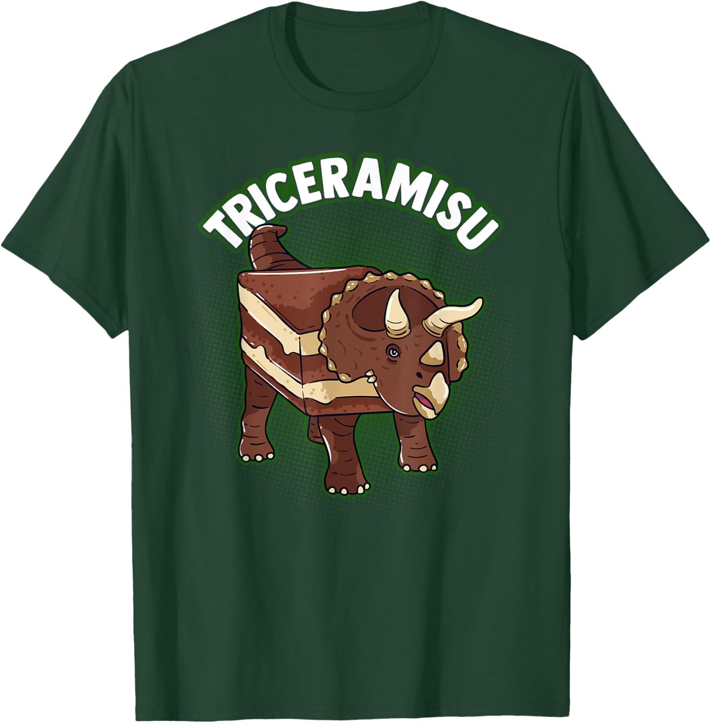 Triceramisu | Triceratops Dinosaur Lover Pastry Chef Pun T-Shirt - T-Shirt | Forest