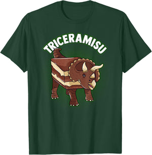 Triceramisu | Triceratops Dinosaur Lover Pastry Chef Pun T-Shirt - T-Shirt | Forest
