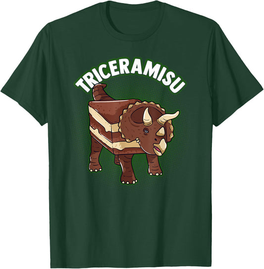 Triceramisu | Triceratops Dinosaur Lover Pastry Chef Pun T-Shirt - T-Shirt | Forest