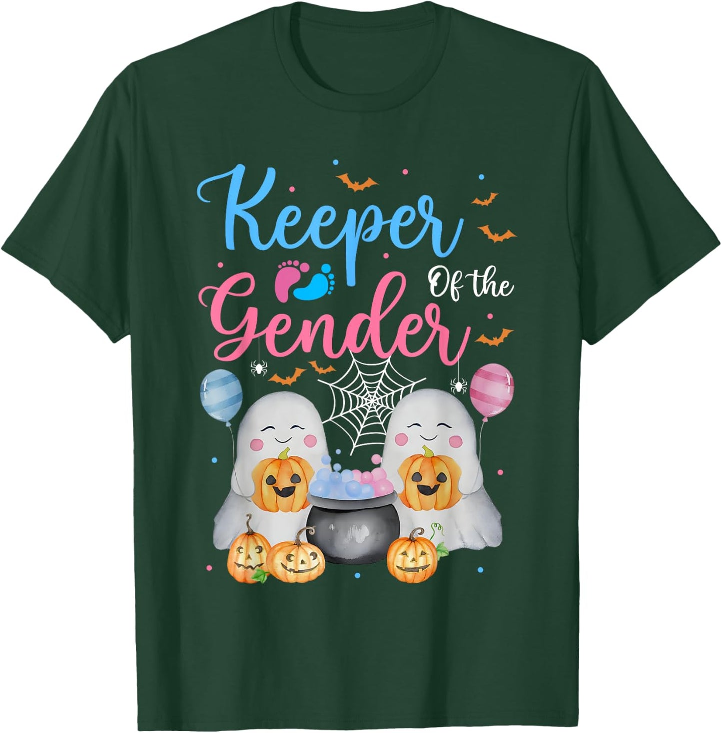 Keeper of the Gender Halloween Shirt Ghost Baby Shower T-Shirt - T-Shirt | Forest