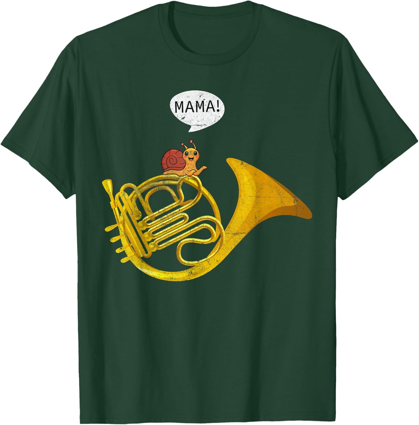 French Horn Player Snail Mama Musical French Hornist T-Shirt - T-Shirt | Forest