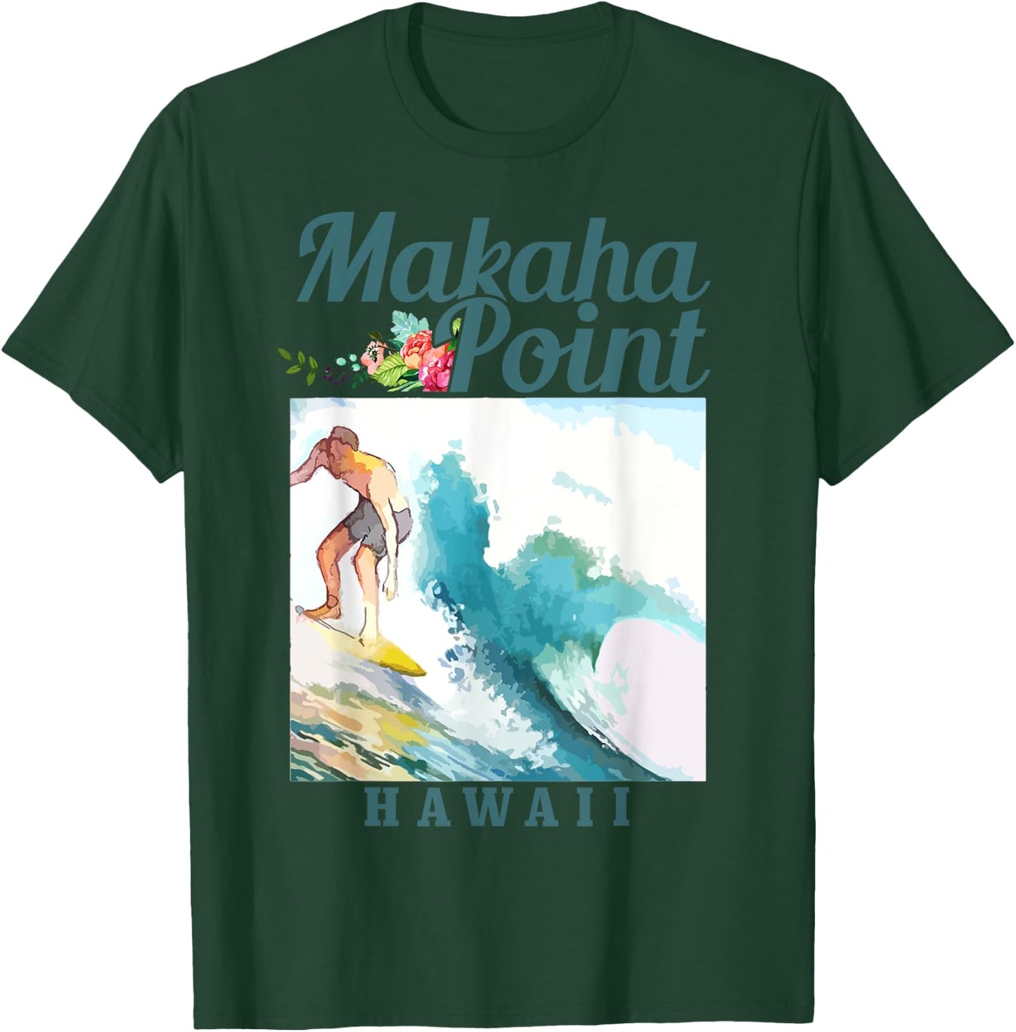 Makaha Point Hawaii Surfing Vintage Surfer T-Shirt - T-Shirt | Forest