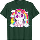 Cute Unicorn Cat Adorable Smiling Rainbow Kitty T-Shirt - T-Shirt | Forest