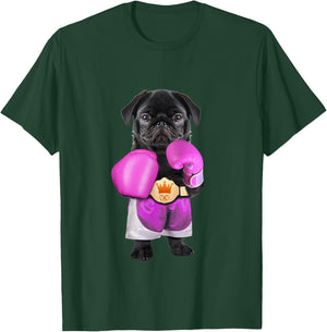 Pug dog Boxing Funny Fitness Gym Workout T-Shirt - T-Shirt | Forest
