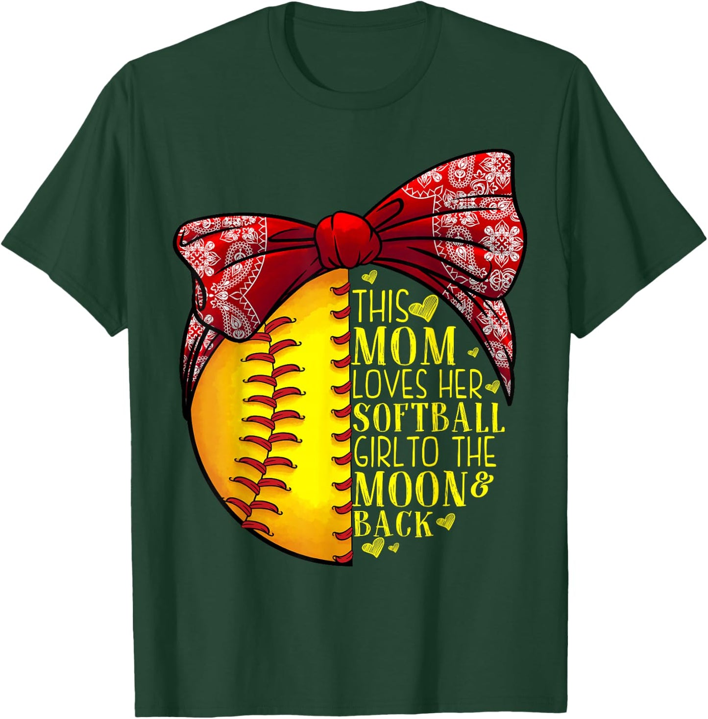 Funny Softball Gift Mom Women Pitcher Catcher Girls Lovers T-Shirt - T-Shirt | Forest
