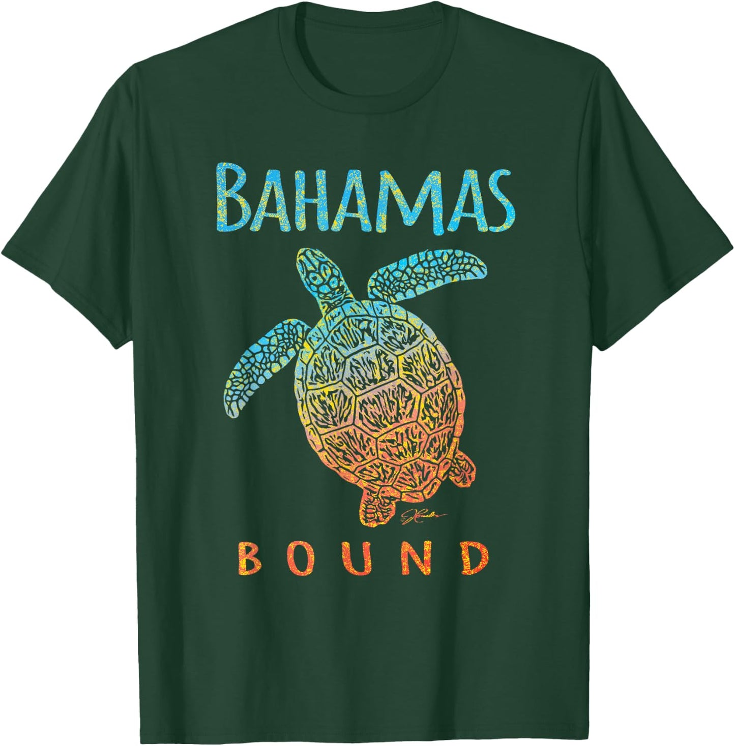JCombs: Bahamas Bound Sea Turtle, Beach T-Shirt - T-Shirt | Forest