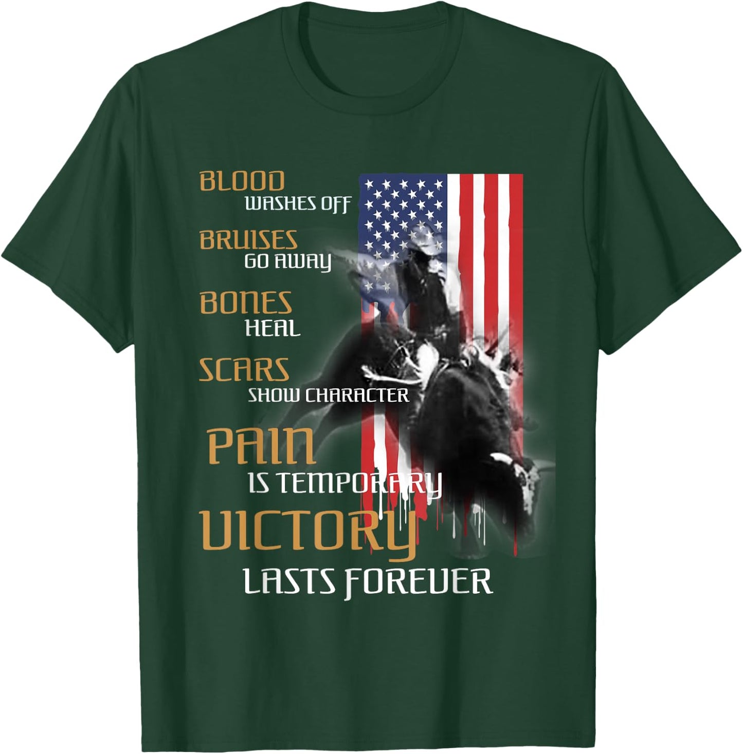 Texas Rider America Western Bull Riding T-Shirt - T-Shirt | Forest