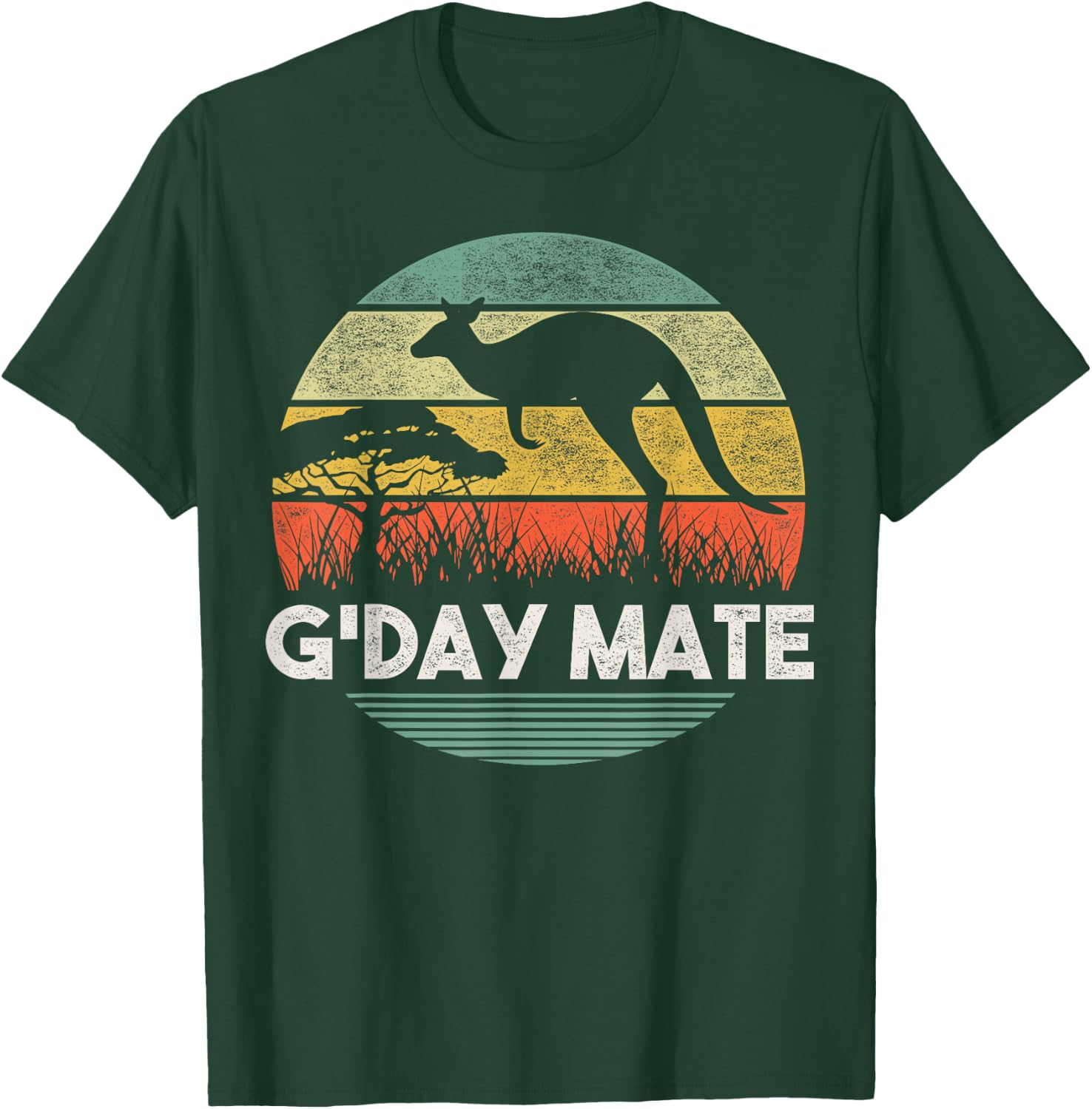 Australia G'Day Mate Shirt Funny Kangaroo Australian Vintage T-Shirt - T-Shirt | Forest