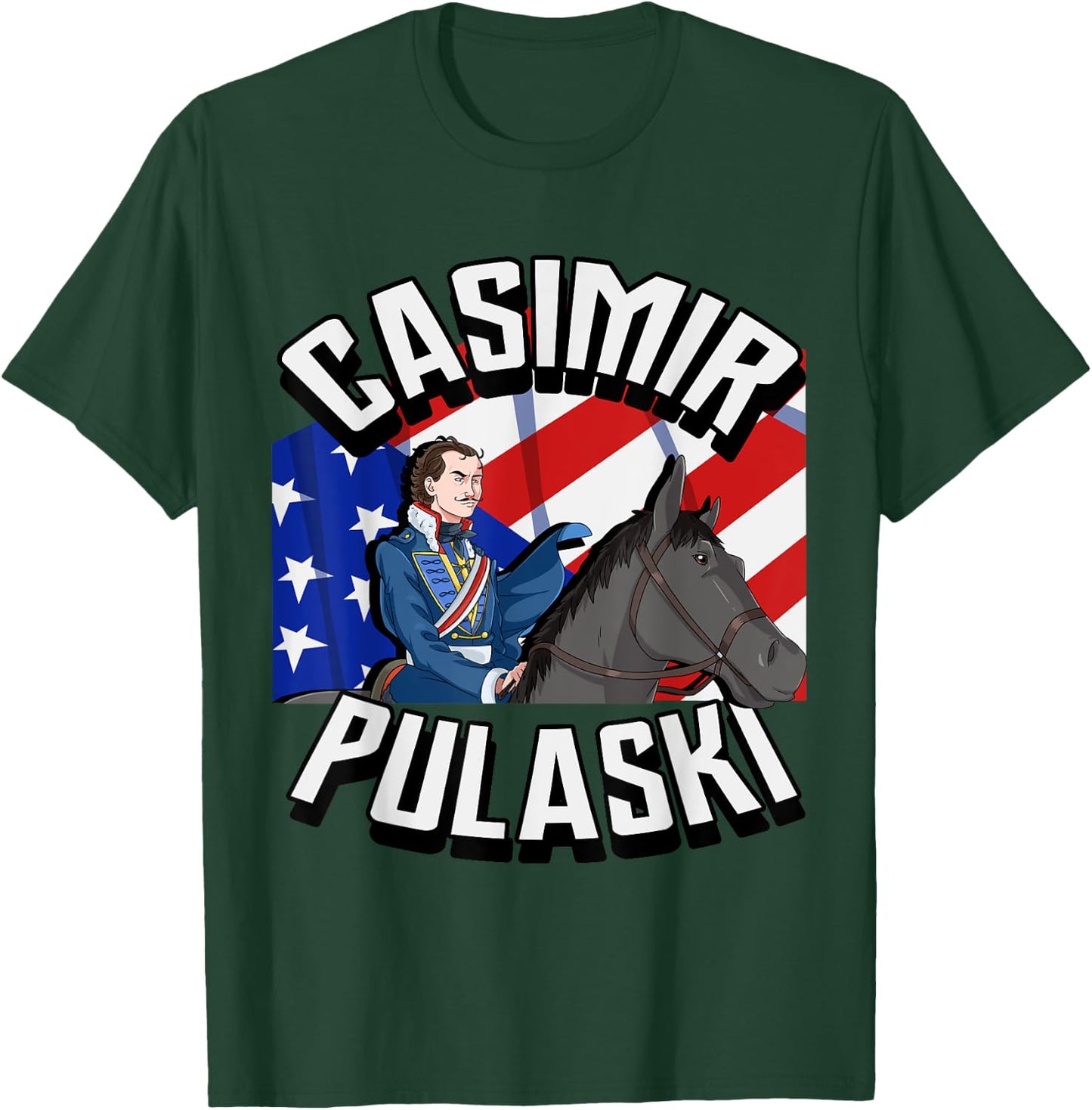 Casimir Pulaski Day Polish Chicago Parade Gift T-Shirt - T-Shirt | Forest