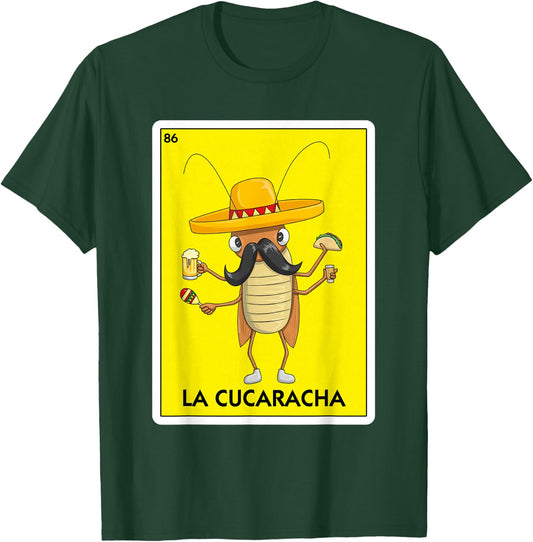 La Cucaracha Cockroach With Taco & Beer Mexican Card Game T-Shirt - T-Shirt | Forest