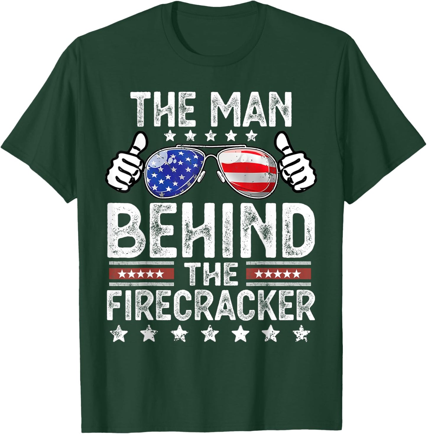The Man Behind the Firecracker 4th of July Men's Pregnancy T-Shirt - T-Shirt | Forest