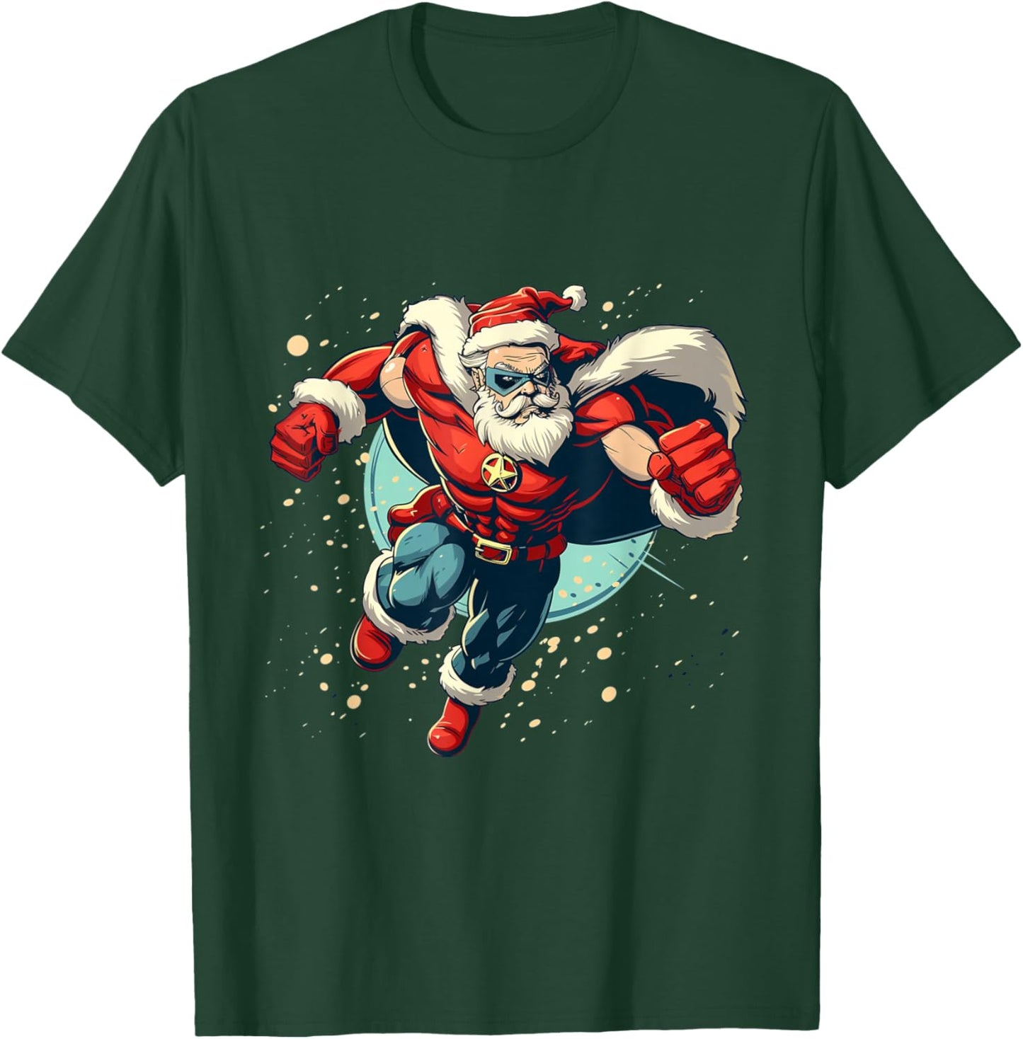 Great Superhero Santa for funny Festive Season T-Shirt - T-Shirt | Forest