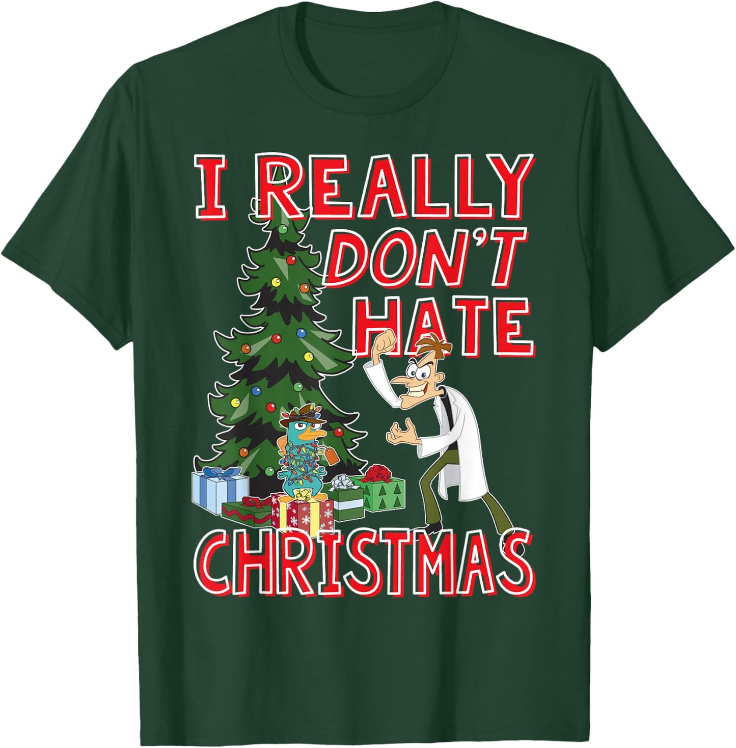 Disney Phineas and Ferb Doof Christmas Quote T-Shirt - T-Shirt | Forest