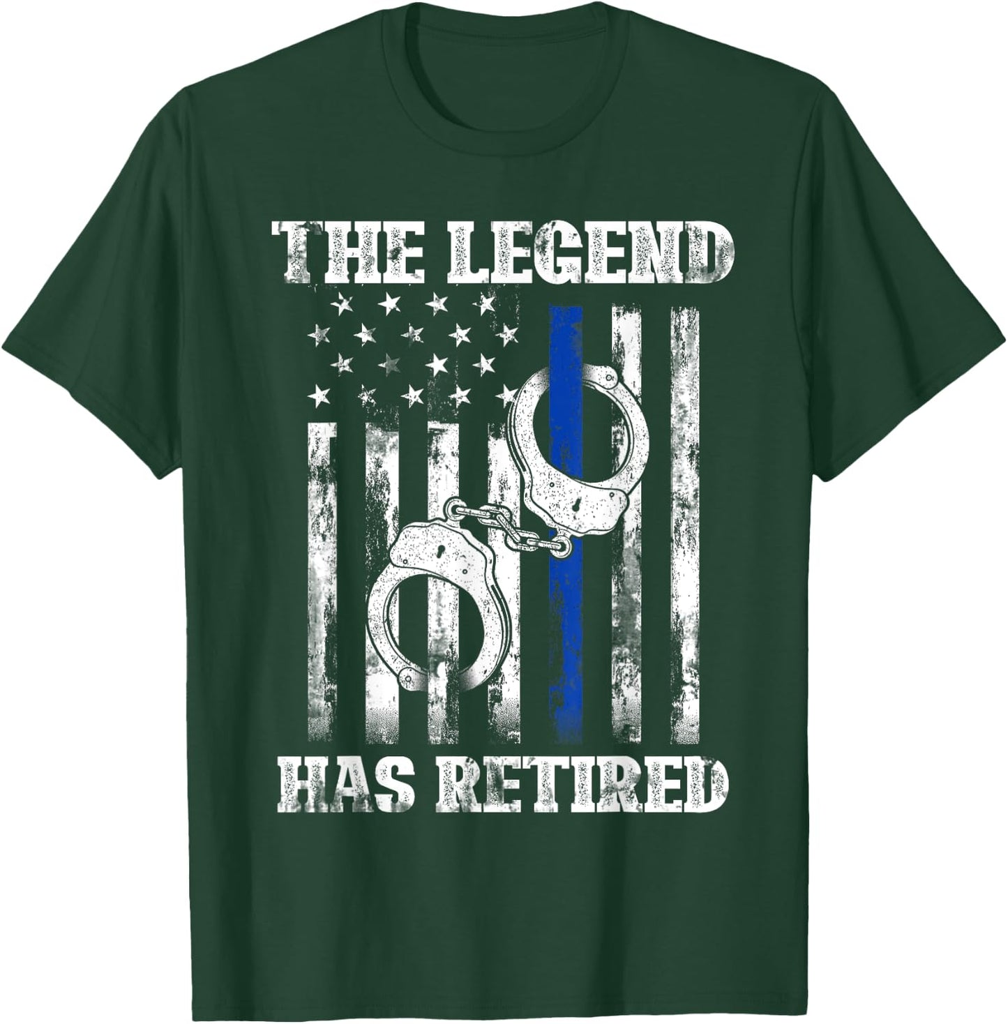 Retired Law Enforcement Officer Thin Blue Line Police T-Shirt - T-Shirt | Forest
