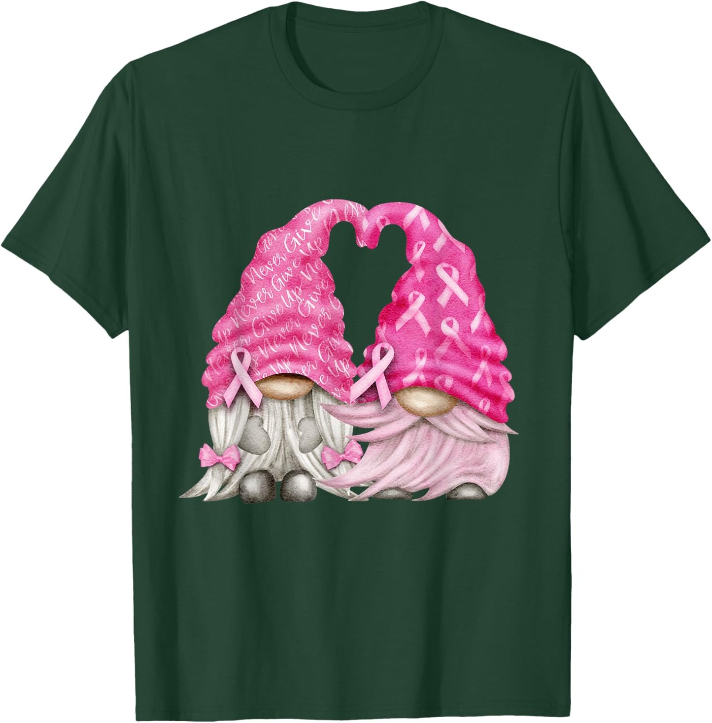 Wear Pink Gnomes For October Breast Cancer Awareness Months T-Shirt - T-Shirt | Forest